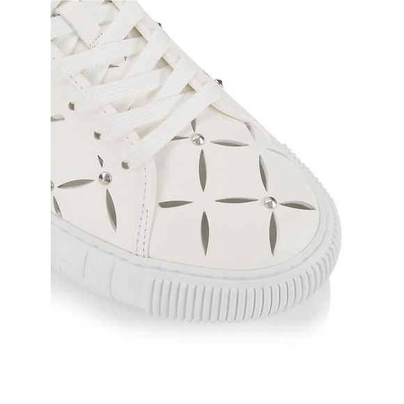 Versace Laser-Cut Low-Top Leather Sneakers US 11 $1050 - Picture 6 of 15